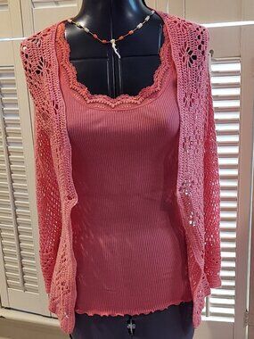 Victoria's Secret Coral Tank & Jacket Set M & M/L